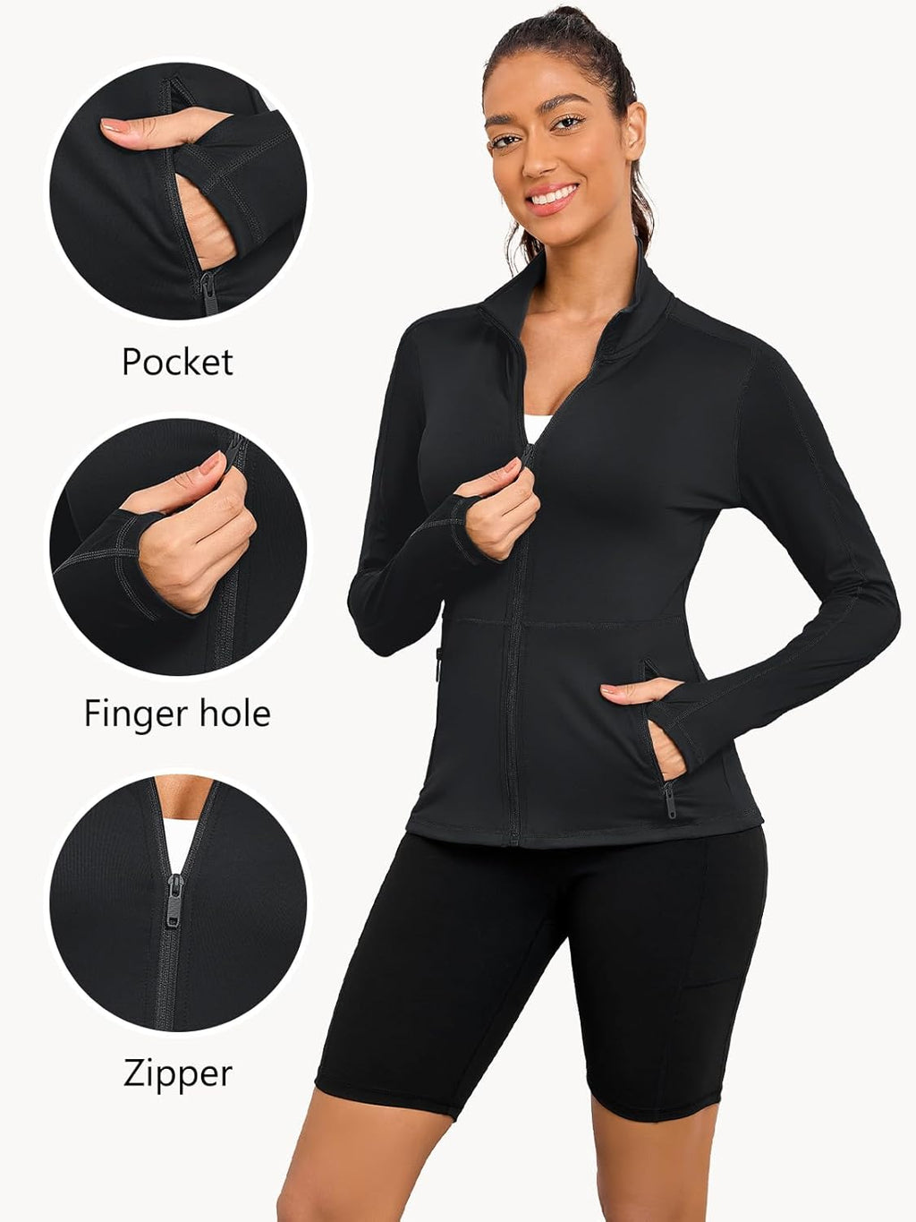 VUTRU Women's Yoga Jacket - Full Zip Athletic Running Track Jacket for Comfort & Style
