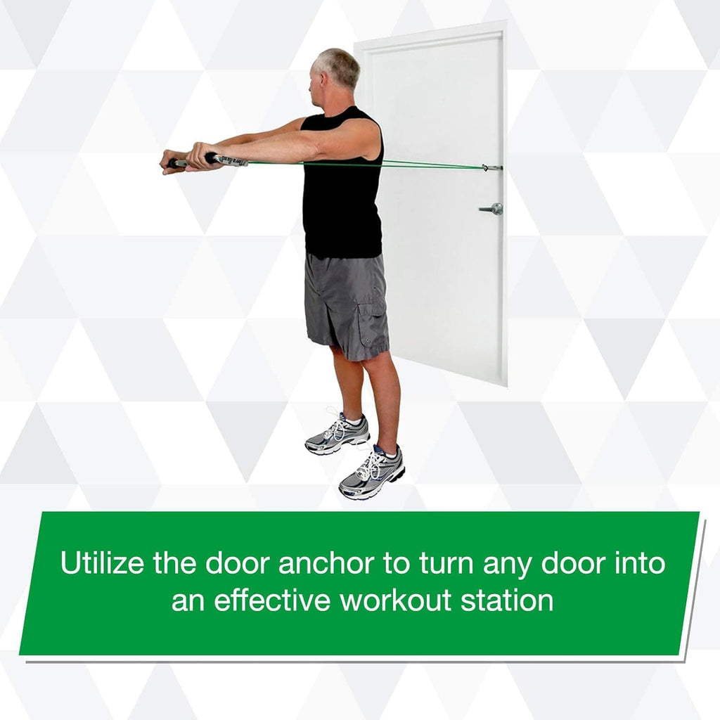 TheraBand Resistance Tubing - Heavy Green Exercise Bands with Soft Handles | 48" for Upper & Lower Body Workouts