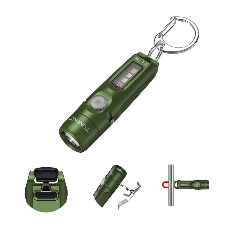 S15PRO Rechargeable Keychain Flashlight 750 Lumen with COB – Green (Variation of THIS listing)