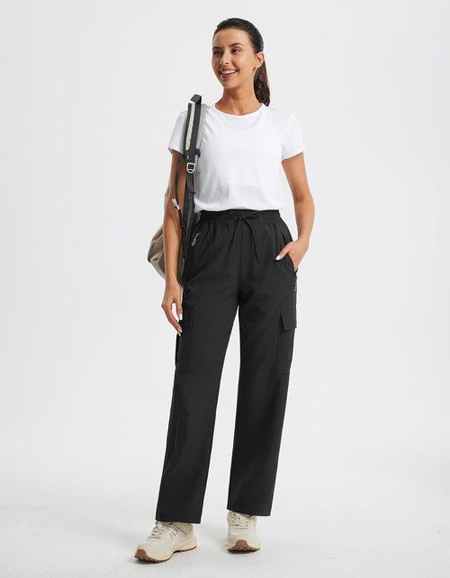 Libin Women's Hiking Pants - Lightweight Quick-Dry Cargo for Casual Work & Travel | Petite/Regular/Tall