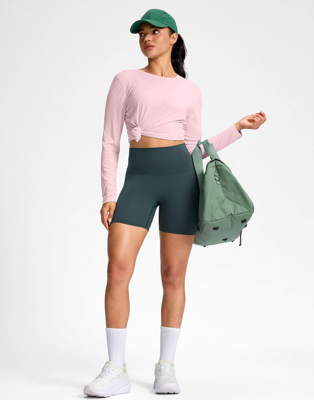 SANTINY Lightweight Long Sleeve Workout Top - Breathable Yoga & Gym Shirt | UPF 50+ Sun Protection
