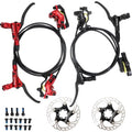 DJC 4 Pistons Hydraulic Brake Caliper MTB with Bike Floating Rotor Disc 160mm Left Front Right Rear Oil Brake HB876 (1# Black and Rotor Pair)