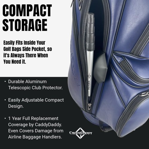 North Pole Golf Club Protector Travel Support Arm | August 2024 - New Upgraded Model Stronger Attachment Mechanism, Custom ABS Molds & Improved Impact Stress Points | 1 Year Full Replacement Coverage