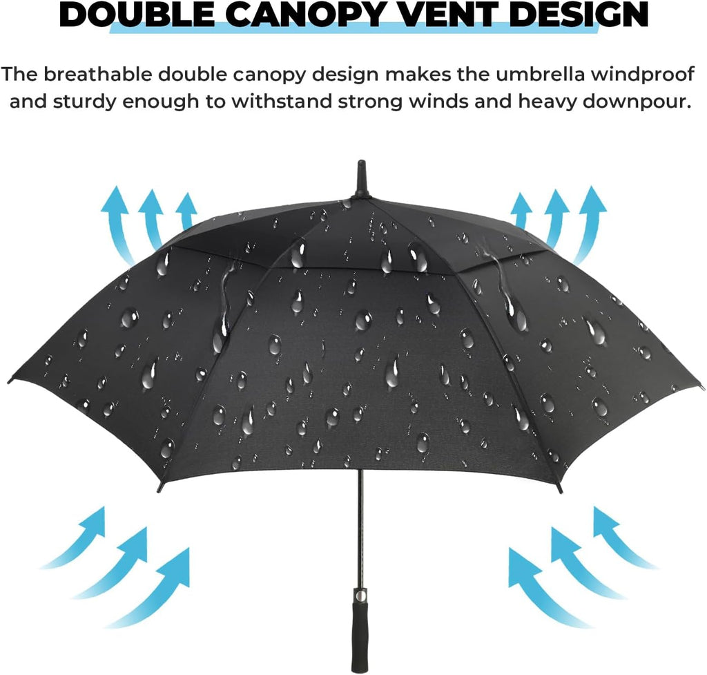ZDSSM Golf Umbrella - Automatic Open, Extra Large 54/62/68/72 Inch, Windproof & Waterproof Double Canopy