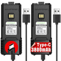 BAOFENG UV-5RM Battery 3800mAh Extended Battery with USB-C Charging Cable for Ham Radio Compatible AR-5RM UV-5G Plus GM-5RH UV-5RH Series (BL-5RMLX2)