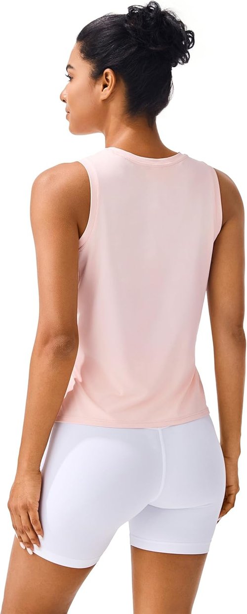 JOYSPELS Ice Silk Crop Tank Tops - Cool-Dry Sleeveless Yoga Shirts for Women | Loose Fit