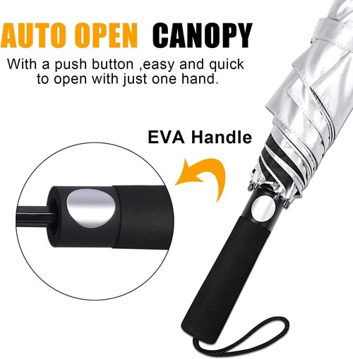 G4Free 62-Inch Portable Golf Umbrella - UV Protection, Automatic Open, Windproof Double Canopy