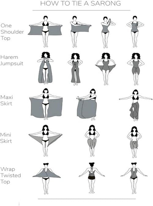 Ekouaer Sarong Swimsuit Cover-Up - Sheer Chiffon Long Bikini Wrap for Beach & Pool