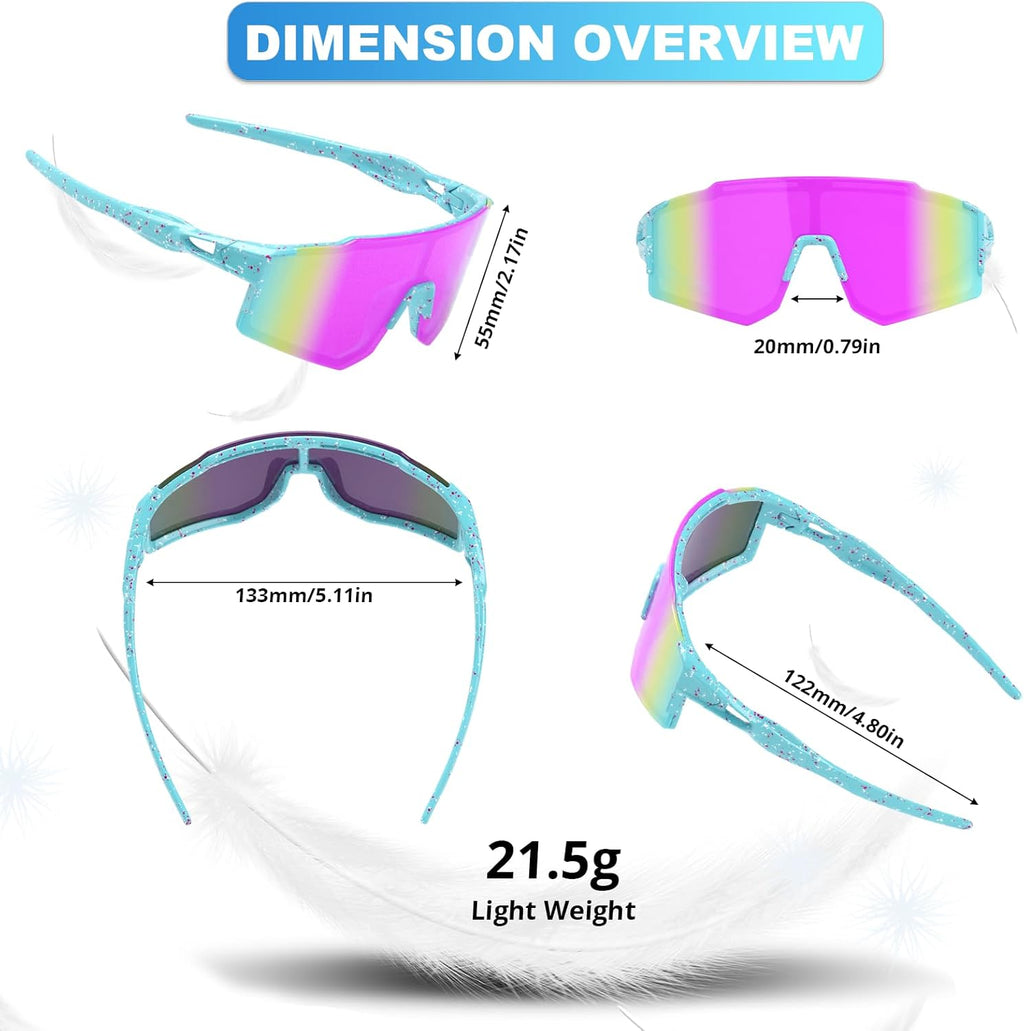 Skiennix Kids Sunglasses - Youth Baseball Glasses for Ages 6-14 | UV Protection Goggles