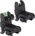 ohhunt Flip Up Sights Polymer Fiber Optic Sights Backup Sight Black for Picatinny