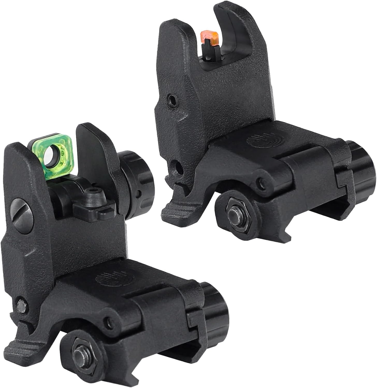 ohhunt Flip Up Sights Polymer Fiber Optic Sights Backup Sight Black for Picatinny