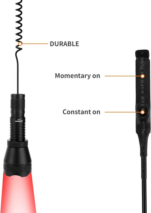 LUMENSHOOTER A10 Green Hunting Light - 1000 Lumens Zoomable Flashlight with Rubber Halo Shield | Red & White IR Torch for Predators
