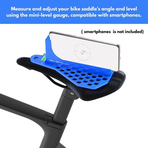 COONIUM Bike Saddle Adjustment Tool with Mini Level Gauge & Smartphone Compatibility - Accurate Saddle Angle Measurement for Mountain & Road Bikes | Ergonomic Cycling Fitting Tool