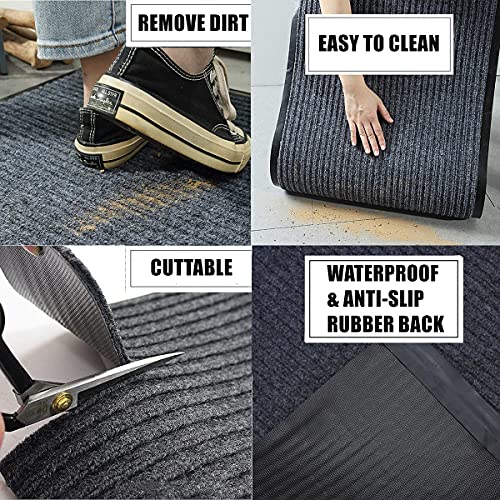 Large Indoor Outdoor Rubber Back Floor Mat 3x10 ft Heavy Duty Runner Rug