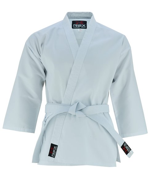 Rex Sports Karate Uniform for Kids & Adults Lightweight Student Karate Gi Martial Arts Uniform with Belt (White, 1)