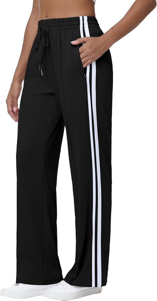 MIVEI Women's Athletic Track Pants - Loose Fit Sweatpants with Zipper Pockets | Available in 28-34 Inseam