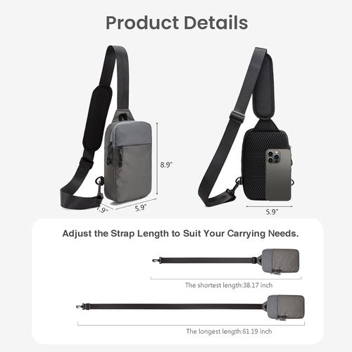 Higouta Mini Sling Bag - RFID Blocking Crossbody Backpack for Travel & Workouts | Unisex Utility Chest Bag