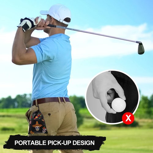 Golf Valuables Pouch, Leather Tee Pouch with Drawstring Closure Golf Ball Handbag Portable Ball Bag Golf Accessories for Men Women