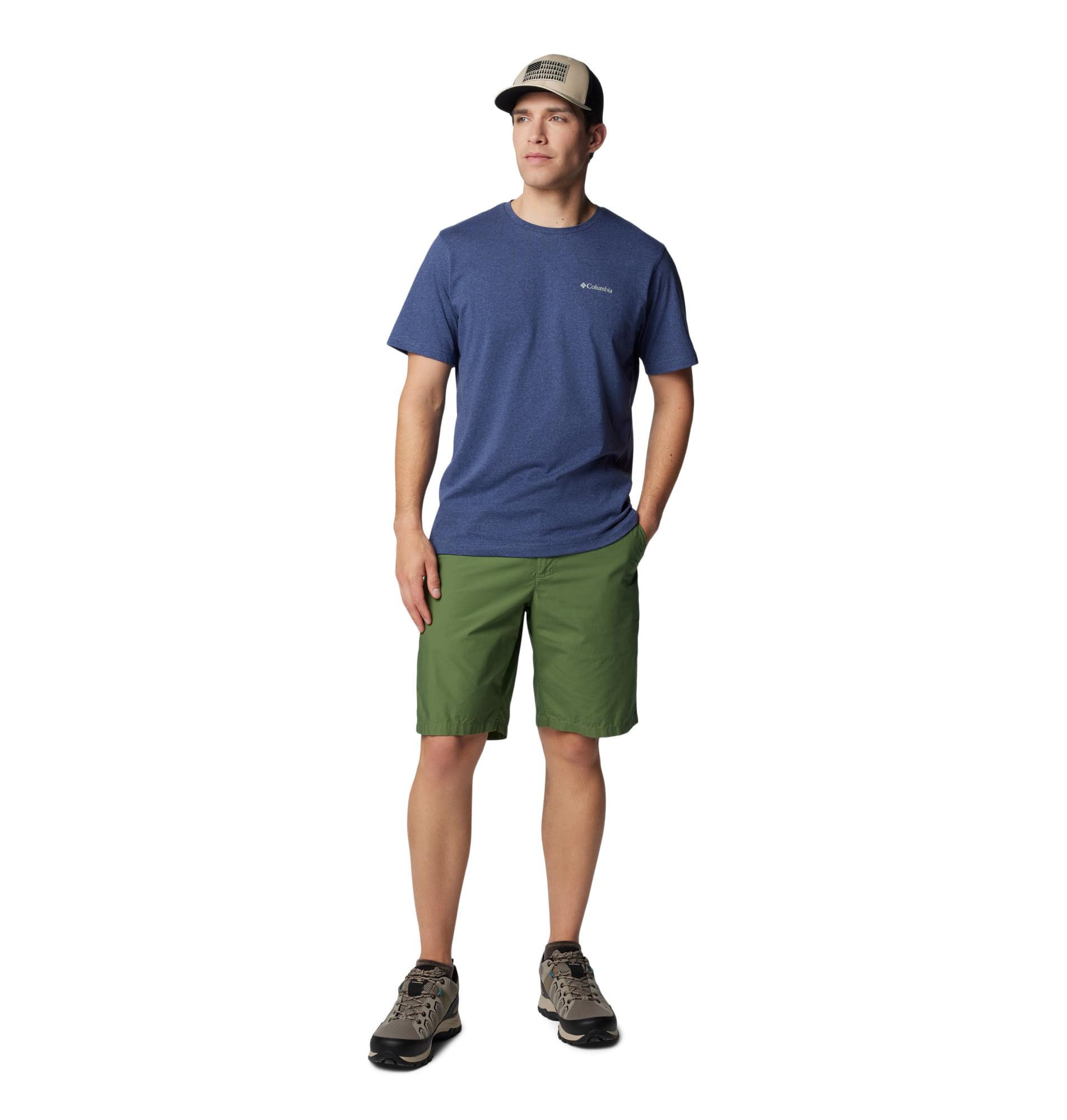 Columbia Mens Thistletown Hills Short Sleeve T-Shirt, Dark Mountain Heather, Small