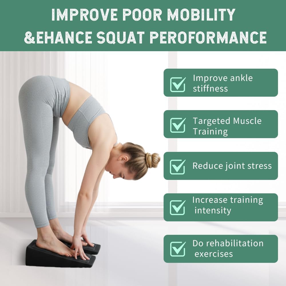 Squat Wedge Block Set - High-Density EPP Slant Board with Anti-Slip Surface | 8.5° & 17° Angles