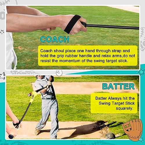Baseball Swing Trainer - Hitting Stick Batting Practice Equipment 54" - One-on-One Coaching Tool