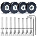 luckclub 4 Pcs Luggage Wheels Replacement 50x23mm/1.96×0.9in Suitcase Wear-Resistant Repair Wheels for Luggage.L106