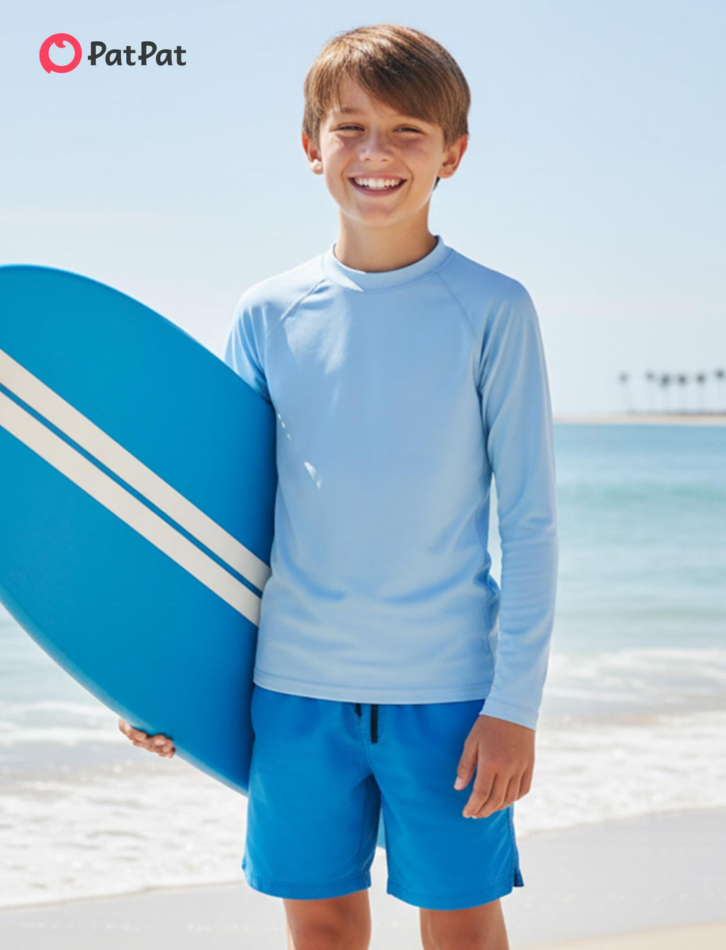 PATPAT Boys Rash Guard Swim Shirts Long Sleeve UPF 50+ Sun Protection Shirt Youth Quick Dry Water Surf Fishing Shirts 5-16Y