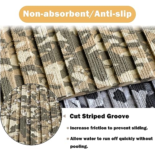 HZCHIONE Camouflage EVA Foam Boat Flooring 94.5x35.5 Inches Self-Adhesive Non-Slip Deck Mat for Kayak Yacht & Motorboat