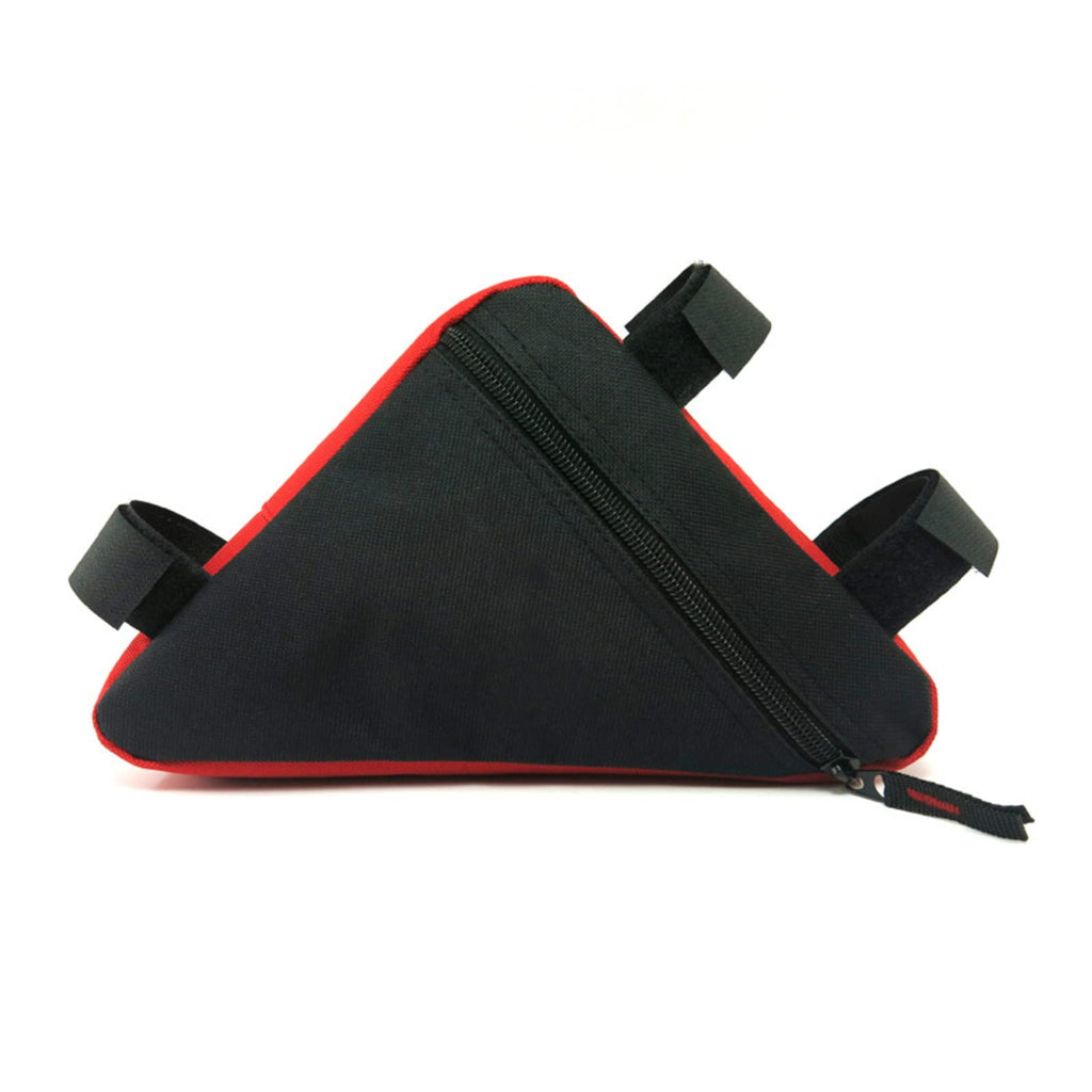 QWEQWE Bike Triangle Frame Bag - Bike Bicycle Storage Top Tube Bag Pack Triangle Pouch Road Mountain Cycling Strap Saddle Bag for Road Bikes Mountain Commute Bikes, Black/Red