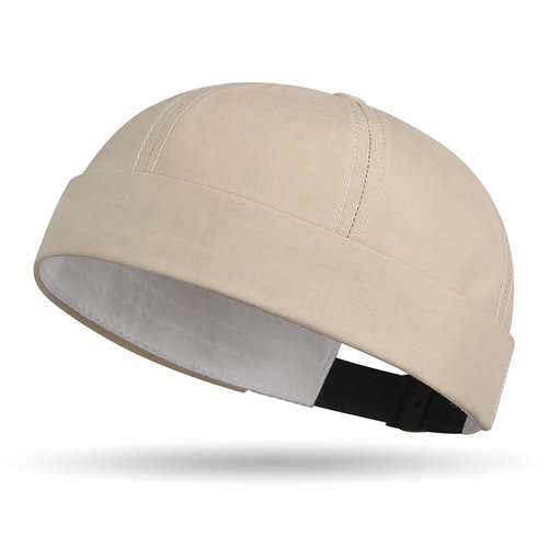 Quick Dry Brimless Hat for Men Women Ultra-Thin Breathable Rolled Cuff Docker Cap Harbour Beanie Hats Landlord Hat K338 Black