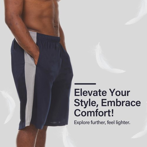 Essential Elements Men's Athletic Shorts - Quick-Dry Moisture-Wicking Workout Shorts | 4-Pack with Pockets