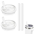 2 Pack 30oz Detachable Flip Straw Lid Replacement for Stanley Quencher H2.0 and ProTourLeak Proof and Dust-Proof Lid,Reusable Tumbler Cover for Stanley Cup (White, 30oz)