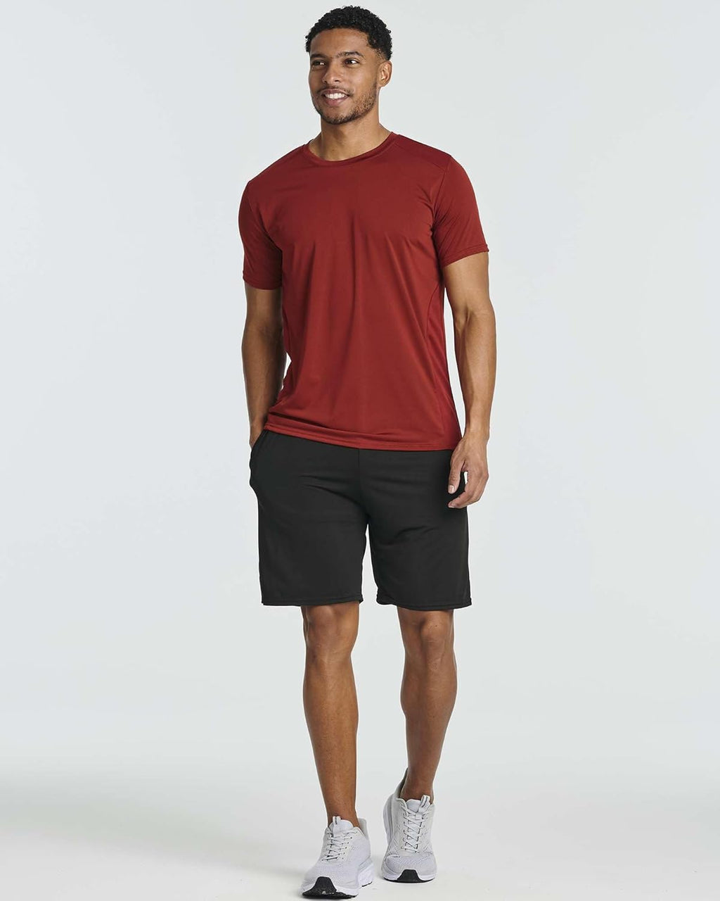 Real Essentials Men's Dry-Fit Crew Neck T-Shirts - 5 Pack for Fitness & Gym Workouts