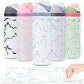 Kaitiaki Bows Stickers for Custom Owala Accessories - Cute Tumbler Decals, Fits 24oz Urban Outfitters Owala Bottles (Bubble Bliss Bow, Blue)
