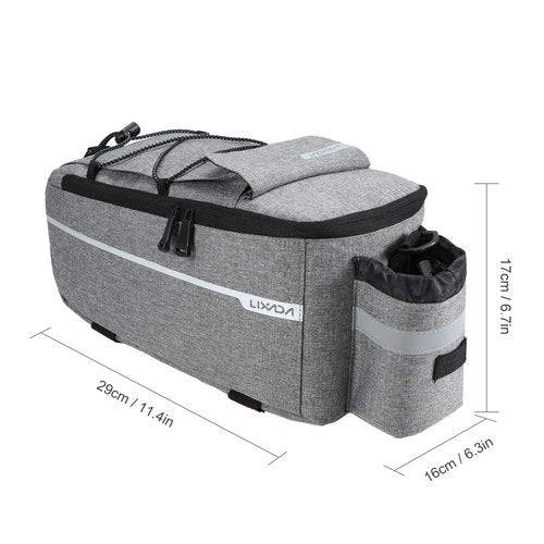 Lixada Bike Panniers Bike Trunk Bag Insulated Bag for Warm/Cool Items, Bicycle Rear Rack Storage Luggage Bicycle Seat Multifunctional Insulated Trunk Cooler Bag Shoulder Bag 11.4 6.3 6.7in (Dark Blue)