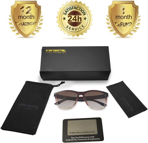KANASTAL Polarized Sunglasses - UV400 Protection | Classic Square Design for Men & Women