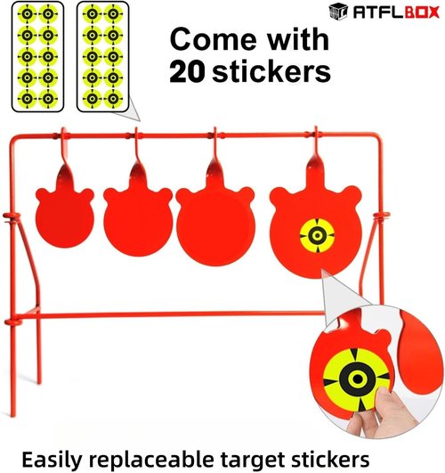 Atflbox BB Gun Target - Heavy Metal Spinning Gongs for Outdoor Shooting | 4 Sizes for .177 & .20 Caliber