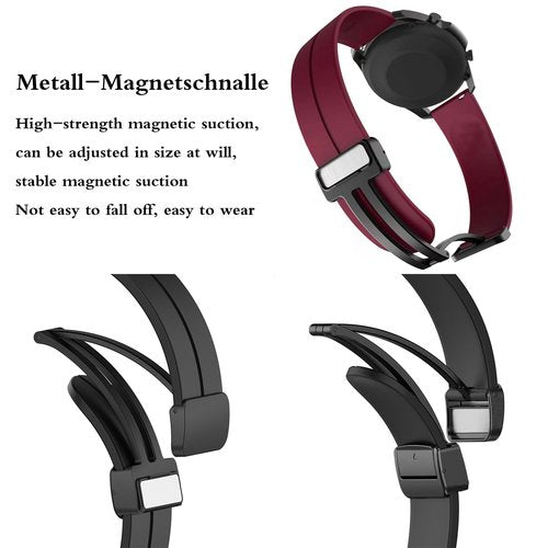 Gittos 3-Piece 20mm Magnetic Watch Strap for Garmin Vivoactive 5/3/Vivomove 3/HR/Style/Luxe, Garmin Forerunner 55/165/245/645 Music/Venu Sq 2 20mm Nylon Band Sport Replacement