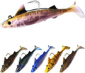 Pristis Fishing Lures - 6 Pcs Sharkita Jig Head Soft Baits | Durable Pre-Rigged Paddle Tail Set for Bass & Trout