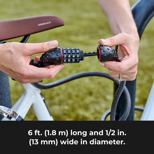 Master Lock Cable Lock - Set Your Own Combination for Ultimate Security | 6 ft Long, Black, 8122D