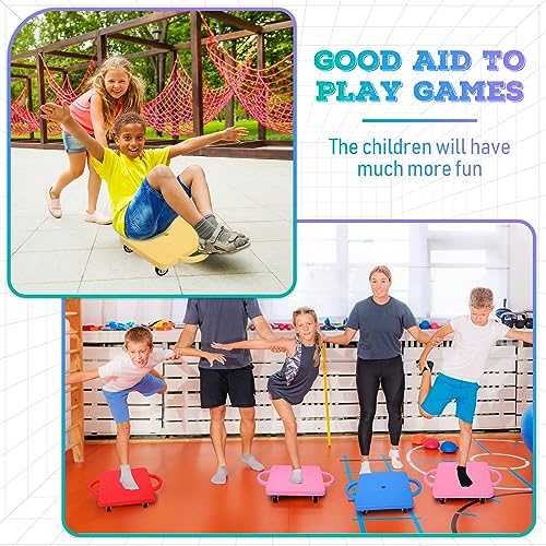 Jerify 6 Pcs Kids Scooter Boards with Handles - Light Color, 30x30cm, Indoor & Outdoor Play