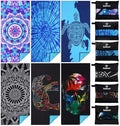 Gomust 6 Pack Oversized Microfiber Beach Towels 71x32in Turtle Tie Dye Mandala Elephant Skull Pattern
