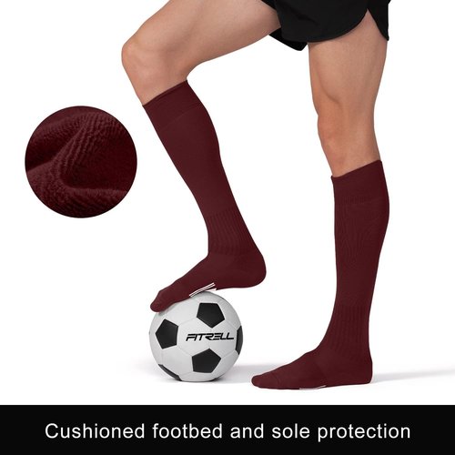 FITRELL 2/3 Pack Soccer Socks Baseball Softball For Youth Kids Boys Girls, Over-The-Calf Football Socks for Adult Men Women