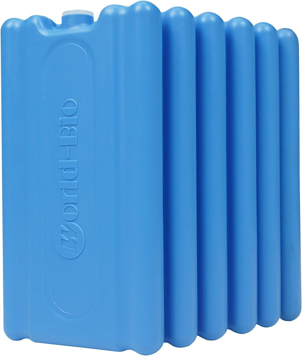 WORLD-BIO Reusable Ice Packs for Lunch Boxes & Coolers, Leakproof Quick Freeze Cold Packs for Picnics, Beach, Camping, Work - Long Lasting to Keep Drinks Cold (Thin Ice Packs 6 Pcs)