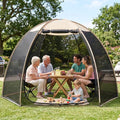 Alvantor® 10x10 ft Pop-Up Mesh Screen House with Sun Shade, Beige, Snap-Fit Design