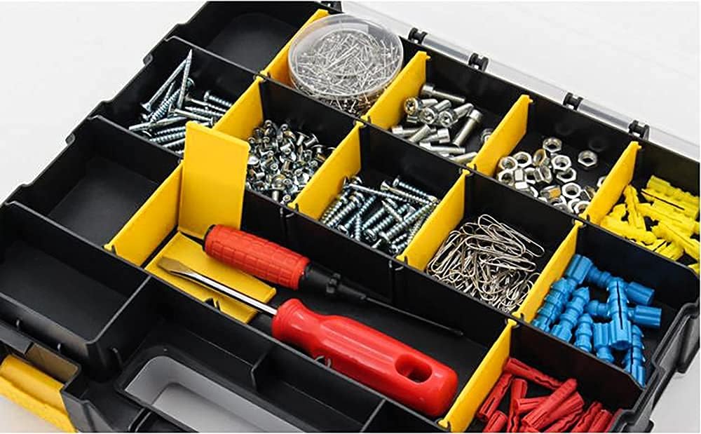 Tools Organizer Box - 34-Compartment Double-Sided Storage for Screws, Nuts & Bolts | Removable Dividers