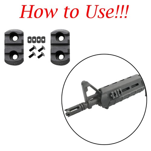 Gotical Multi Slots Mlok to Picatinny Rail Adapter 3 Slot Picatinny Rail Section Three Slots for MLok Handguard 2 Pieces (Pack of 2)