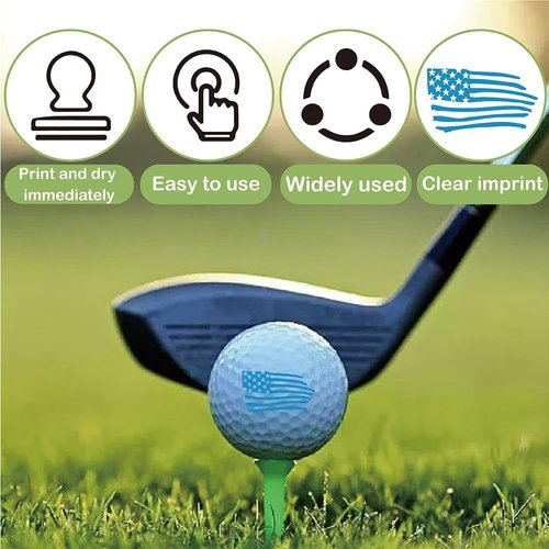 KYWLJPTDPN Personalized Golf Ball Stamp Custom Name Golf Ball Stamper with Ink Reusable Golf Ball Mark Your Own Golfer (4 Pieces)