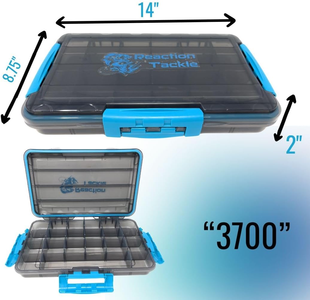 Reaction Tackle Ultimate Waterproof Tackle Box Trays - 3-Pack with Removable Dividers for Efficient Organization