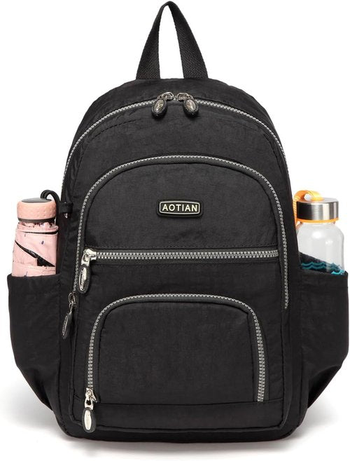 AOTIAN Small Backpack - Durable Lightweight Daypack for Hiking & Travel | Black Color